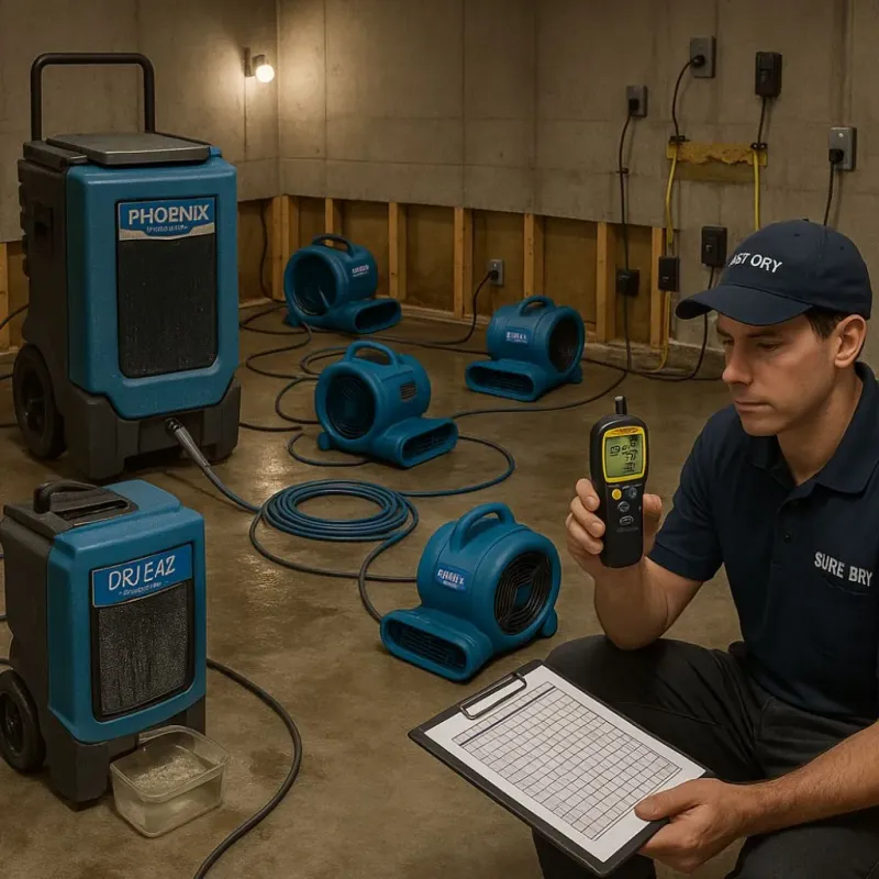 Structural Drying and Dehumidification process in Manhattan, IL
